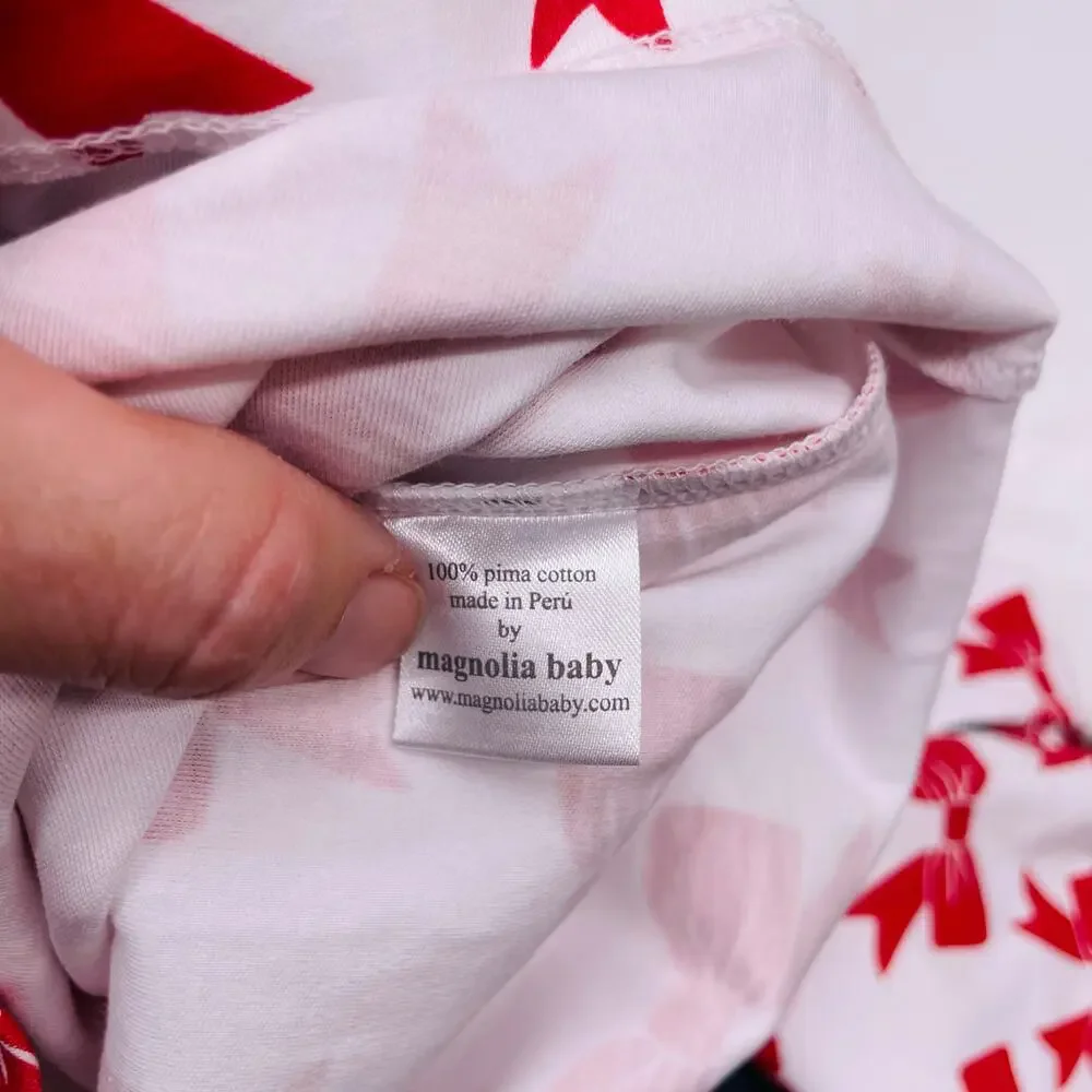NWT Magnolia Baby Size 5 Red Bows Pajamas